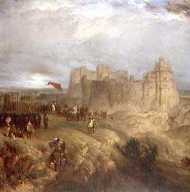 Henry Dawson Painting by Henry Dawson 1847 of King Charles I raising his standard at Nottingham Castle 24 August 1642 oil painting picture